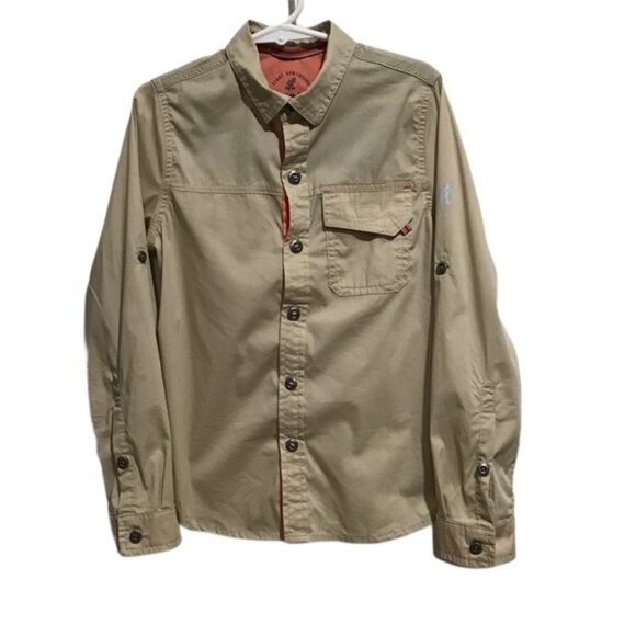 Gramicci hiking shirt kids side XS khaki long sleeve